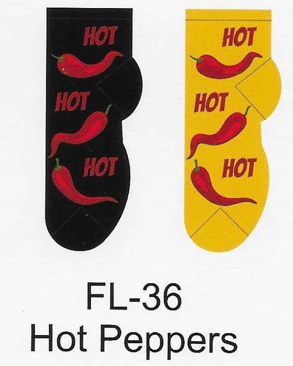 Hot Peppers No Show Socks   FL-36