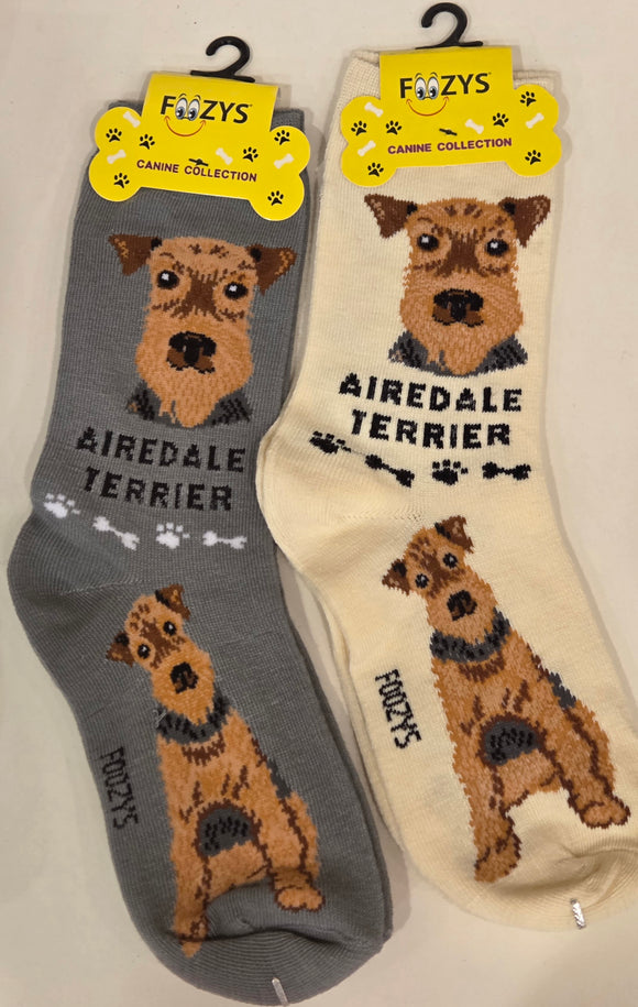 Airedale Terrier Canine Collection Socks   FCC-42   ON SALE NOW