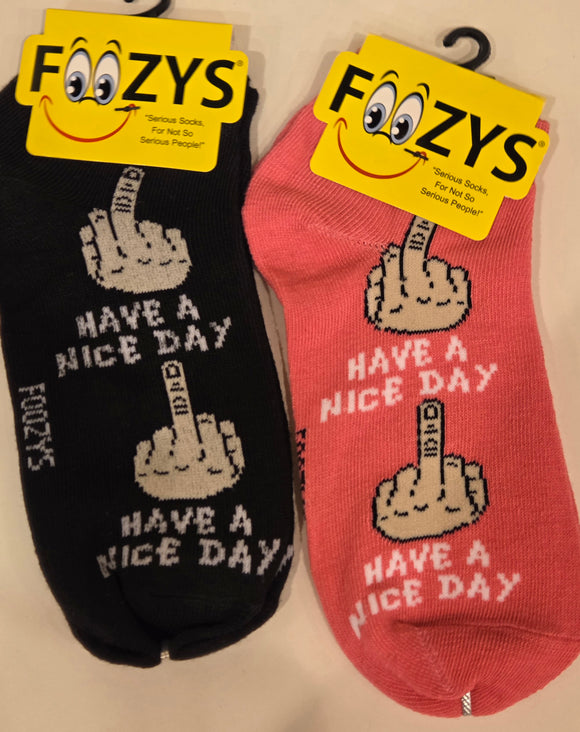 Have A Nice Day Middle Finger No Shows / Low Cut / Ankle Socks FL-47