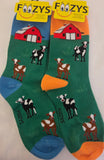 Cow Pasture with Farm House Socks  FC-291  NEW