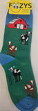 Cow Pasture with Farm House Socks  FC-291  NEW