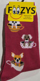 Tea Cup Dogs Socks  FC-33  (NEW COLORS)