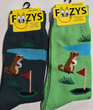 Gopher on The Green / Golf Course Men's Socks  FM-124  NEW