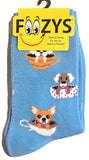 Tea Cup Dogs Socks  FC-33  (NEW COLORS)