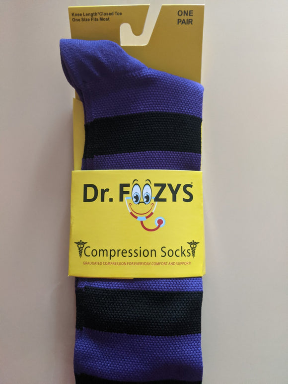 Compression Socks PURPLE with BLACK STRIPES DFCS-03