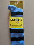 Compression Socks LIGHT BLUE with BLACK STRIPES DFCS-04