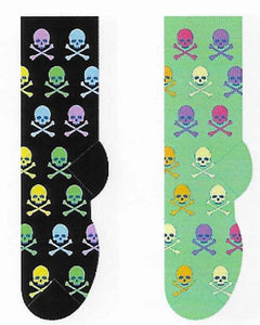 Colorful Skulls & Crossbones Socks  FC-134