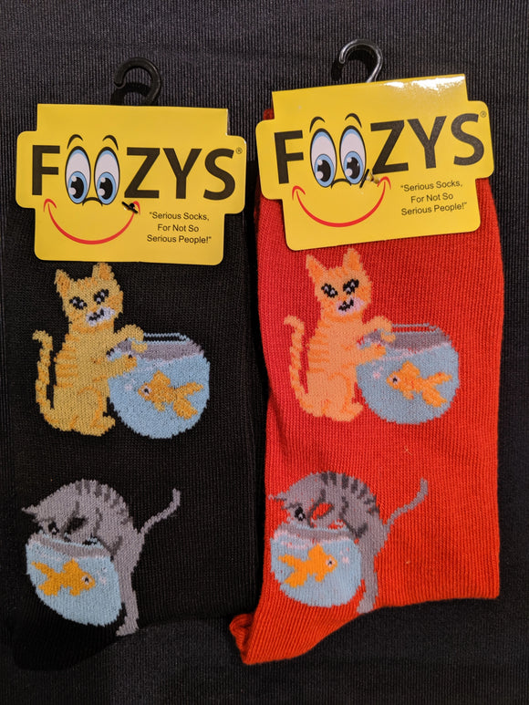 Cat & Fish Bowl Socks  FC-192