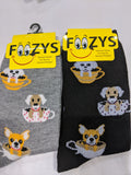 Tea Cup Dogs Socks  FC-33  (NEW COLORS)