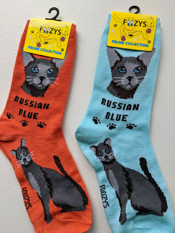 Russian Blue Feline Collection Socks   FFC-17