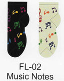 Music Notes No Show Socks  FL-02