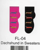 Dachshund in Sweaters No Show Socks  FL-04
