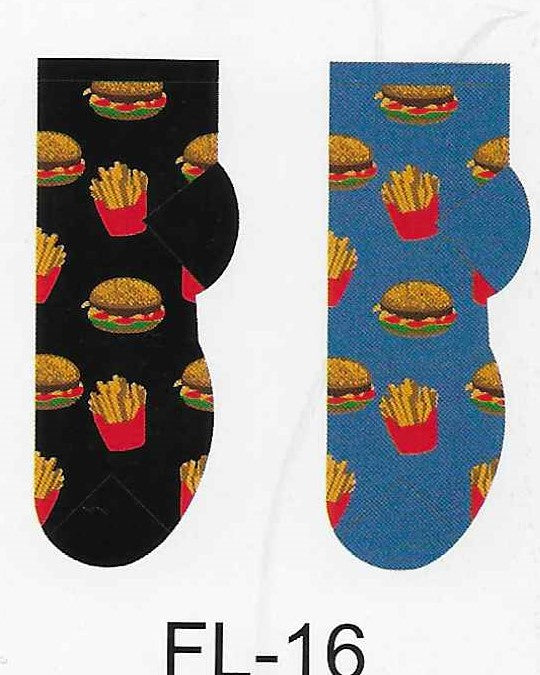 Hamburger & Fries No Show Socks   FL-16