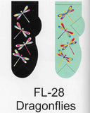 Dragonflies No Show Socks  FL-28