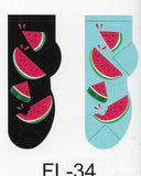 Watermelon No Show Socks   FL-34
