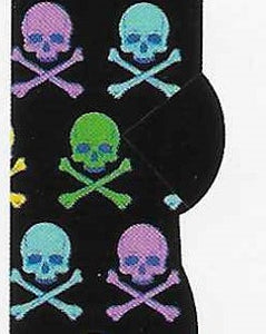Colorful Skulls & Crossbones No Show Socks  FL-41