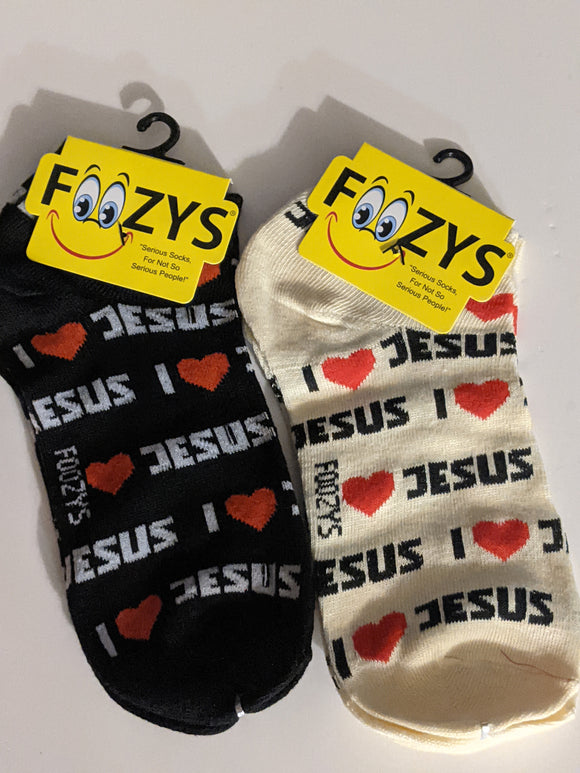 Religious I Love Jesus No Shows / Low Cut Socks   FL-45