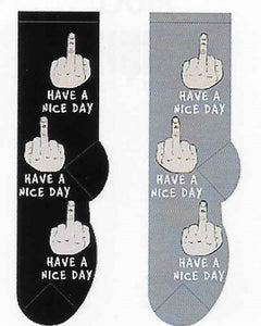 Have A Nice Day Middle Finger Men's Socks  FM-44