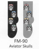 Aviator Skulls Men's Socks   FM-90