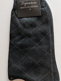 Men's Signature Collection Dress Socks with Large Diagonal Squares  FSM-4