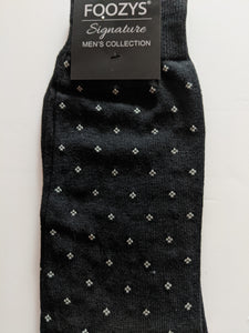 Men's Signature Collection Dress Socks with Tiny White Diagonal Squares  FSM-6