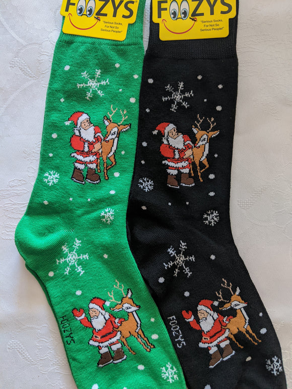 Santa & Reindeer Men's Christmas Socks MC-01