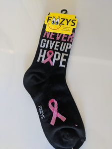 Never Give Up Hope Cancer Socks   FC-207