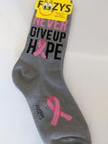 Never Give Up Hope Cancer Socks   FC-207