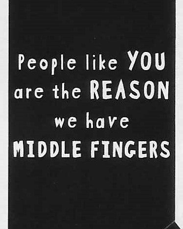 People like YOU are the REASON we have MIDDLE FINGERS    WYS-76   UNISEX